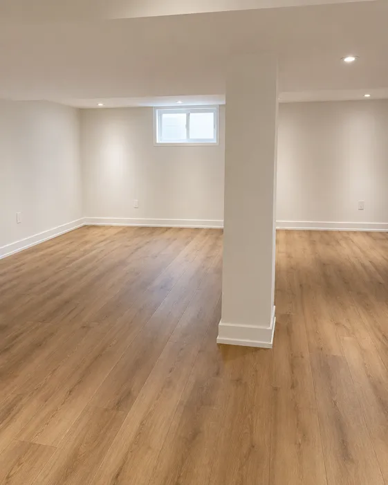 Luxury Vinyl Plank in an Erin Mills Basement