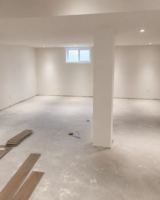 Luxury Vinyl Plank in an Erin Mills Basement