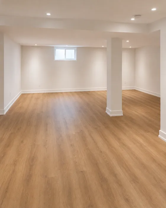Luxury Vinyl Plank in an Erin Mills Basement