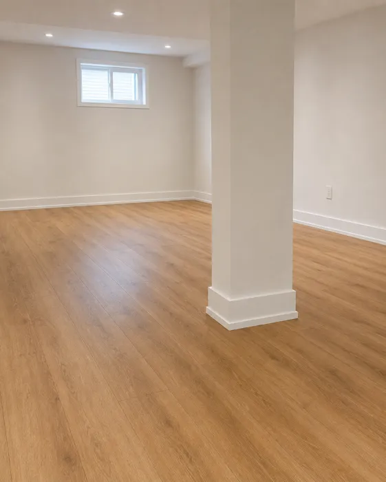 Luxury Vinyl Plank in an Erin Mills Basement